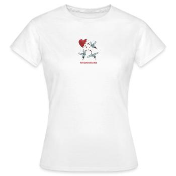 Herzensbrecher Herz Storch Design - Frauen T-Shirt - Weiß - Vorne - AI Model Female 172 dark (172cm)