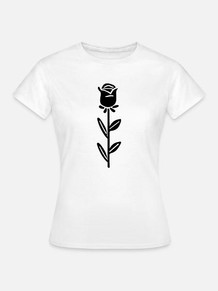 Rosa Blume - Frauen T-Shirt - Weiß
