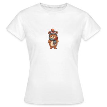 Ours mignon dans un look d’hiver festif ! - T-shirt Femme - blanc - Devant - AI Model Female 172 dark (172cm)