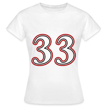 33 Numéro de numéro - T-shirt Femme - blanc - Devant - AI Model Female 172 dark (172cm)