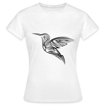 Hummingbird Tribal Tattoo - Women's T-Shirt - white - Front - AI Model Female 172 dark (172cm)