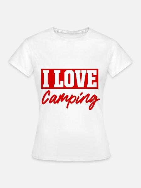 Ich liebe Camping - Frauen T-Shirt - Weiß