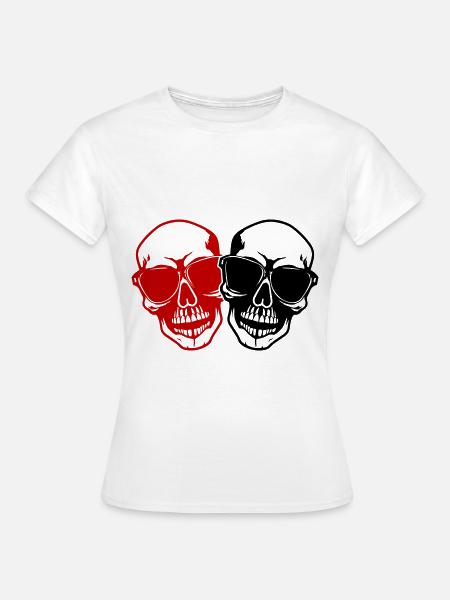 Stylisch Totenkopf - Frauen T-Shirt - Weiß