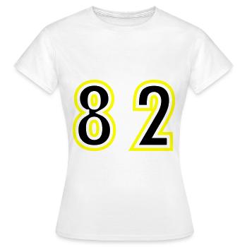 82 Zahl College - Frauen T-Shirt - Weiß - Vorne - AI Model Female 172 dark (172cm)