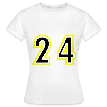 24 Number College - Women's T-Shirt - white - Front - AI Model Female 172 dark (172cm)