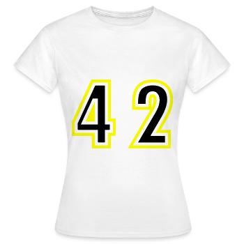 42 Number College - Women's T-Shirt - white - Front - AI Model Female 172 dark (172cm)