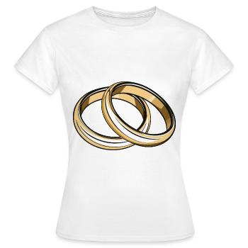 Eheringe Hochzeit - Frauen T-Shirt - Weiß - Vorne - AI Model Female 172 dark (172cm)