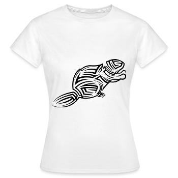 Beaver Tribal Tattoo - Women's T-Shirt - white - Front - AI Model Female 172 dark (172cm)