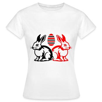 Lapin de Pâques Pâques - T-shirt Femme - blanc - Devant - AI Model Female 172 dark (172cm)
