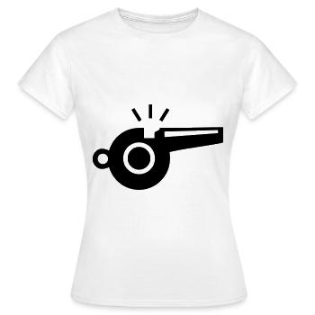 Trillerpfeife Pfeife - Frauen T-Shirt - Weiß - Vorne - AI Model Female 172 dark (172cm)