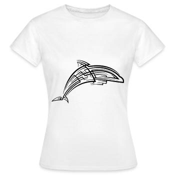 Dolphin Tribal Tattoo - Women's T-Shirt - white - Front - AI Model Female 172 dark (172cm)