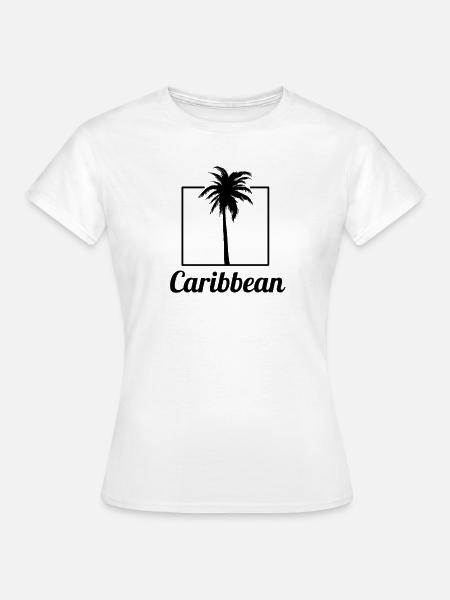 Karibische Palme Urlaubsreise Souvenir - Frauen T-Shirt - Weiß