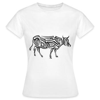 Tatouage tribal de vache - T-shirt Femme - blanc - Devant - AI Model Female 172 dark (172cm)