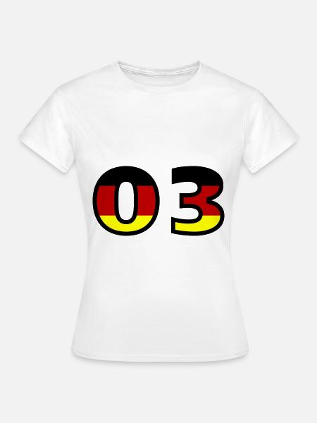 3 Zahl Deutschland Trikot - Frauen T-Shirt - Weiß