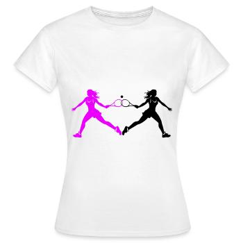 Tennis Spielerin Silhouette - Frauen T-Shirt - Weiß - Vorne - AI Model Female 172 dark (172cm)