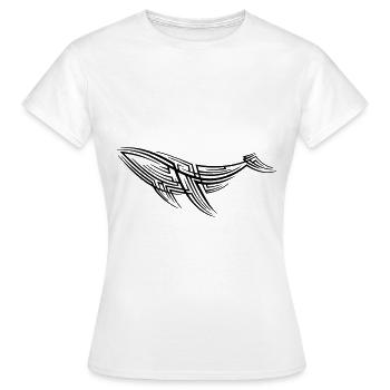 Tatouage tribal de baleine - T-shirt Femme - blanc - Devant - AI Model Female 172 dark (172cm)