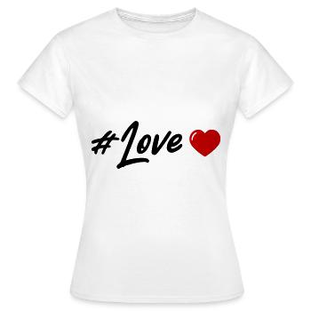 Liebe Herz - Frauen T-Shirt - Weiß - Vorne - AI Model Female 172 dark (172cm)