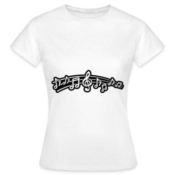 Clé de symbole de notes de musique - T-shirt Femme - blanc - Devant - AI Model Female 172 dark (172cm)