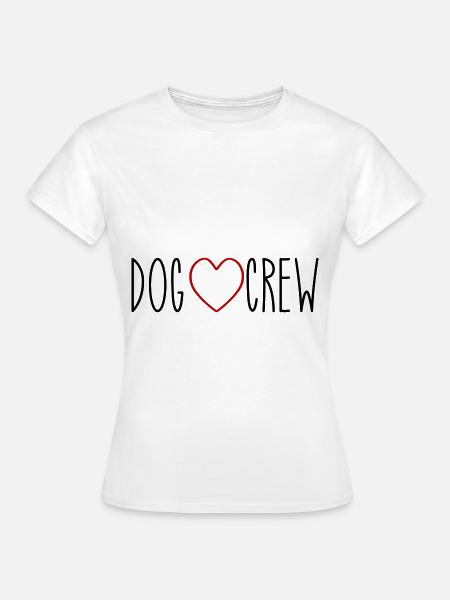 Dog Crew Herz - Frauen T-Shirt - Weiß