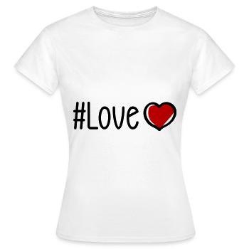 Liebe Herz - Frauen T-Shirt - Weiß - Vorne - AI Model Female 172 dark (172cm)
