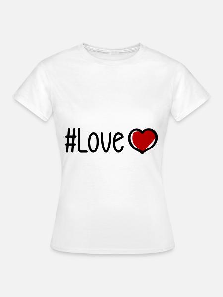 Liebe Herz - Frauen T-Shirt - Weiß