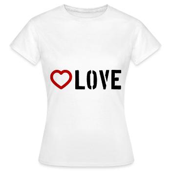 Liebe Herz - Frauen T-Shirt - Weiß - Vorne - AI Model Female 172 dark (172cm)
