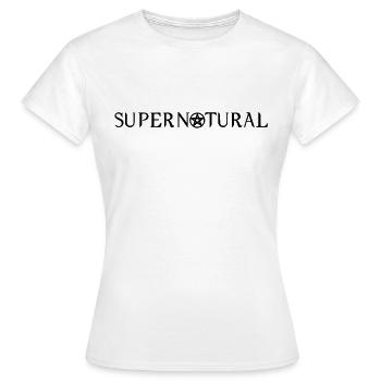 Supernatural Pentagram Motiv Weiss 2 - Frauen T-Shirt - Weiß - Vorne - AI Model Female 172 dark (172cm)