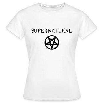 Pentagramme surnaturel blanc - T-shirt Femme - blanc - Devant - AI Model Female 172 dark (172cm)