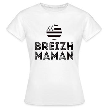 Fête des Mères Drapeau Breton pour Breizh Maman - T-shirt Femme - blanc - Devant - AI Model Female 172 dark (172cm)