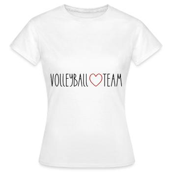Cœur de l’équipe de volley-ball - T-shirt Femme - blanc - Devant - AI Model Female 172 dark (172cm)