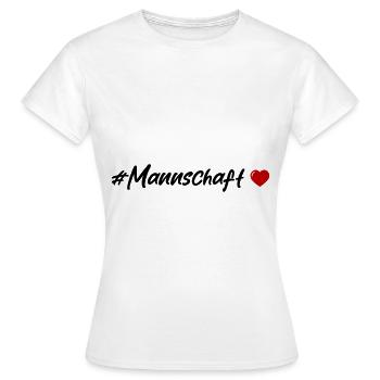 Mannschaft Herz - Frauen T-Shirt - Weiß - Vorne - AI Model Female 172 dark (172cm)