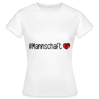 Mannschaft Herz - Frauen T-Shirt - Weiß - Vorne - AI Model Female 172 dark (172cm)