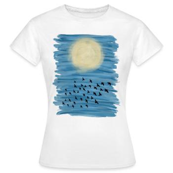Soleil bleu ciel acrylique peinture - T-shirt Femme - blanc - Devant - AI Model Female 172 dark (172cm)