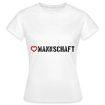 Mannschaft Herz - Frauen T-Shirt - Weiß - Vorne - AI Model Female 172 dark (172cm)