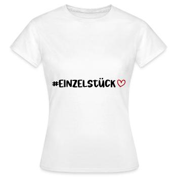 Morceau de coeur unique - T-shirt Femme - blanc - Devant - AI Model Female 172 dark (172cm)