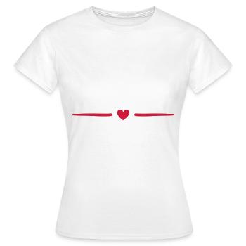 heart line - Women's T-Shirt - white - Front - AI Model Female 172 dark (172cm)