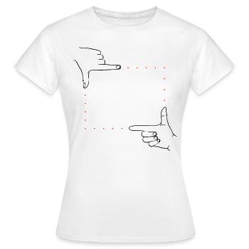 Cadre de signaux manuels – 2 couleurs - T-shirt Femme - blanc - Devant - AI Model Female 172 dark (172cm)