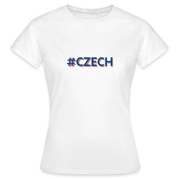 Czech Hashtag Tchèque Tchèque Tchèque - T-shirt Femme - blanc - Devant - AI Model Female 172 dark (172cm)