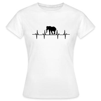 Eléphant Pachyderme Proboscis Afrique Trompettes Éléphant - T-shirt Femme - blanc - Devant - AI Model Female 172 dark (172cm)
