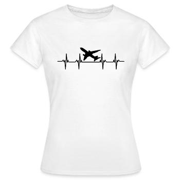 Flugzeuge Flieger Fliegen Pilot Pilotin Flughafen - Frauen T-Shirt - Weiß - Vorne - AI Model Female 172 dark (172cm)