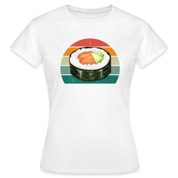 maki sushi essen roher fisch japan japanisch sushi - Frauen T-Shirt - Weiß - Vorne - AI Model Female 172 dark (172cm)