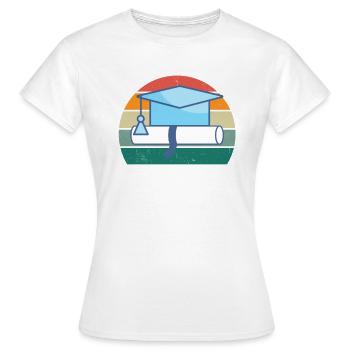Studying Student Studies Degree Bachelor University - Women's T-Shirt - white - Front - AI Model Female 172 dark (172cm)