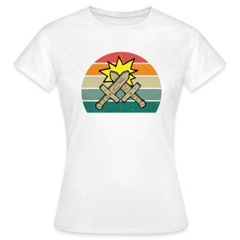 Schwertkampf Schwert Klinge Lanze Säbel Dolch - Frauen T-Shirt - Weiß - Vorne - AI Model Female 172 dark (172cm)