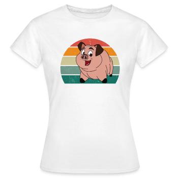 porcs porcs verrat porcherie porc - T-shirt Femme - blanc - Devant - AI Model Female 172 dark (172cm)