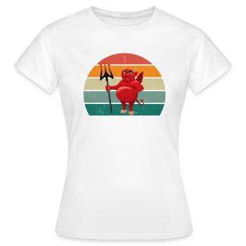 devil devilish satan evil hell fear horror - Women's T-Shirt - white - Front - AI Model Female 172 dark (172cm)
