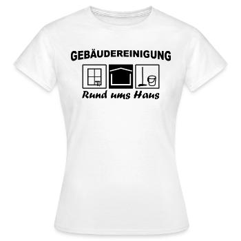 Gebäudereinigung rund ums Haus - Frauen T-Shirt - Weiß - Vorne - AI Model Female 172 dark (172cm)