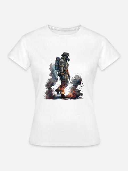 Feuerwehrmann im Einsatz - Frauen T-Shirt - Weiß