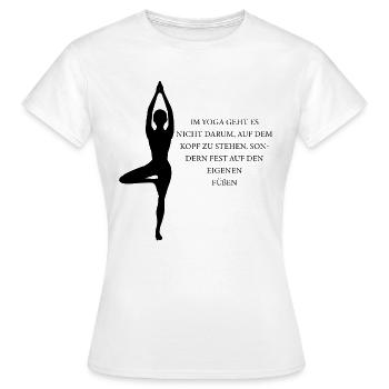 Yoga Silhouette mit Spruch Meditation meditieren - Frauen T-Shirt - Weiß - Vorne - AI Model Female 172 dark (172cm)