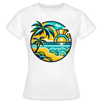 tropical paradise - Frauen T-Shirt - Weiß - Vorne - AI Model Female 172 dark (172cm)