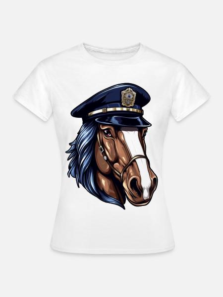 Pferde Polizist - Frauen T-Shirt - Weiß